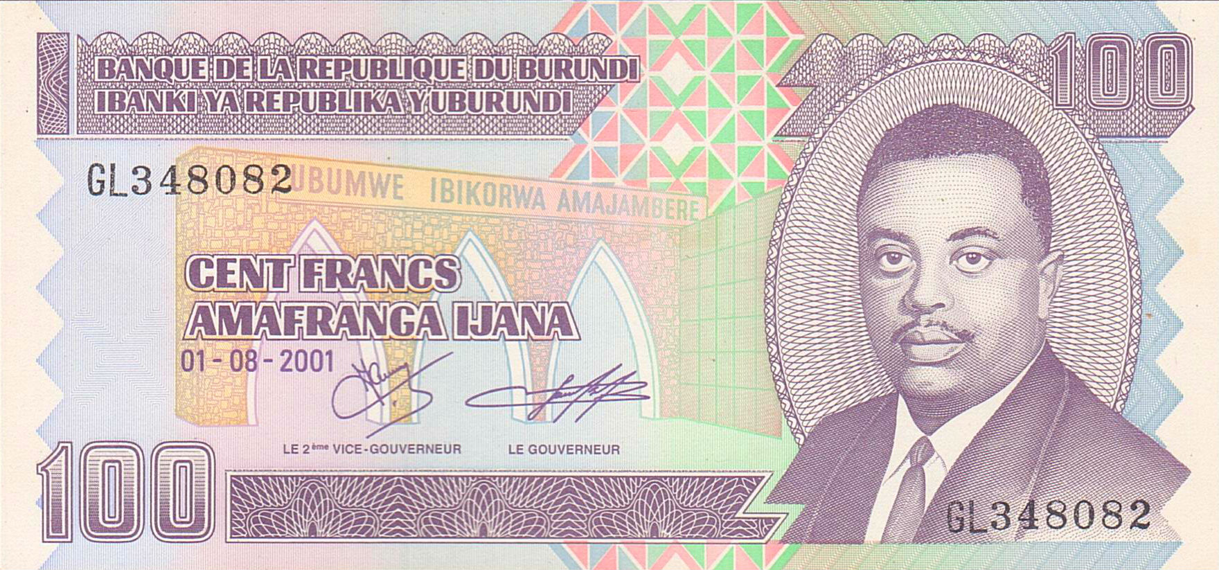 Burundi 100 2001 UNC P-37/c